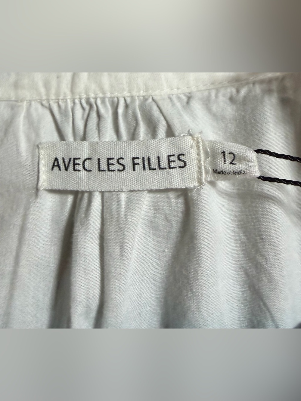Avec Les Filles White Maxi Dress with Cobalt Blue Eyelet Detail 12 - Picture 9 of 10